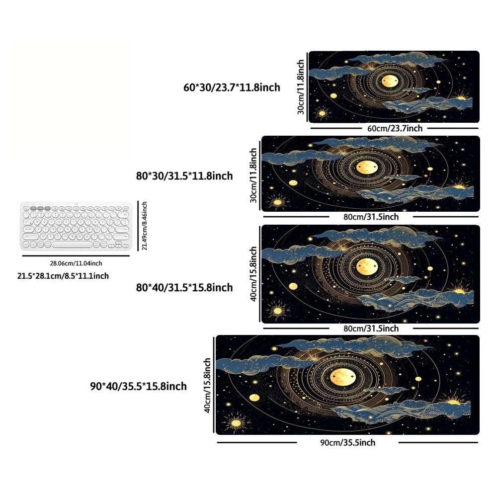 XXL Gaming Mouse Pad Zodiac Moon Phase Magic Circle Starry Deskmat Overlock Rubber Keyboard Mat PC Gamer Computer Accessories