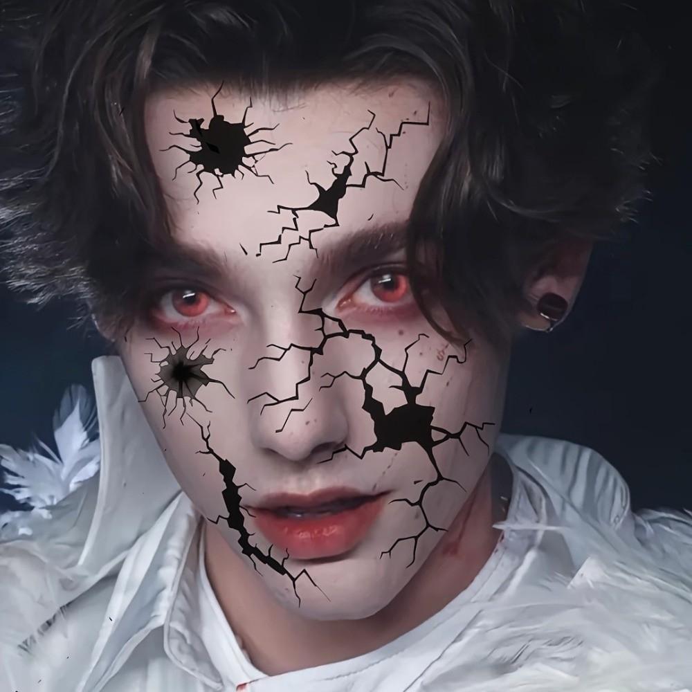 10 pièces Maquillage Corporel Halloween Autocollants Tatouages Toile d'Araignée Imperméable Tatouages Maquillage Performance