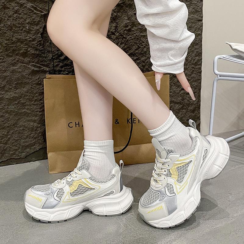 Women's new spring and summer mesh casual running sneakers versatile thick-soled breathable shoes ins tide