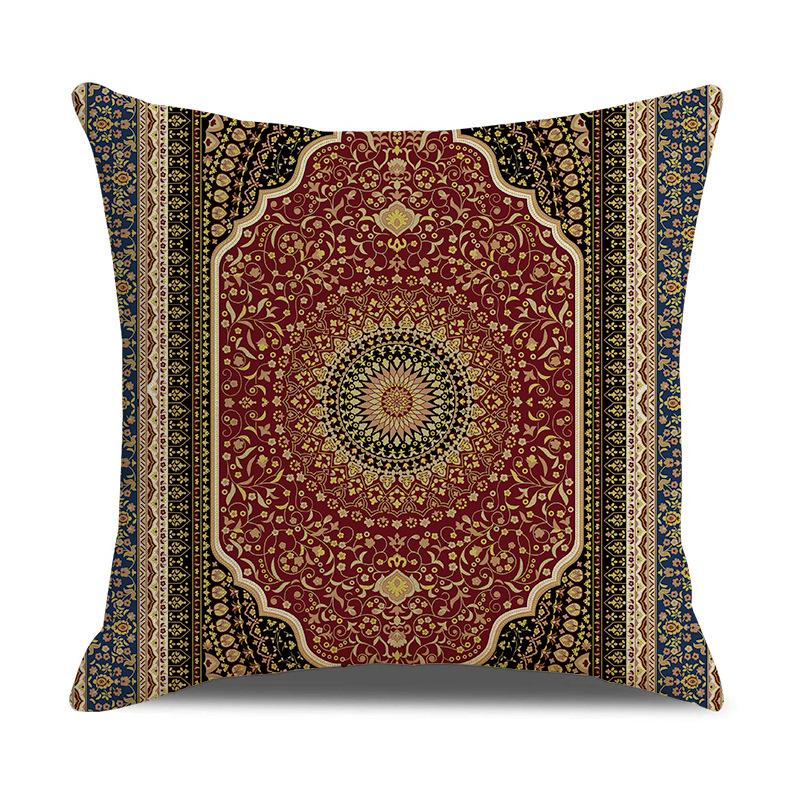 New Persian Carpet Pillowcase Holiday Decorative Pillow Short Plush Cartoon Print Sofa Pillow