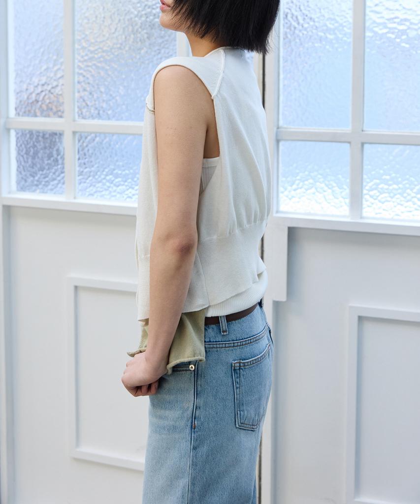 Peullabijeum Layered Knit Vest - Ivory