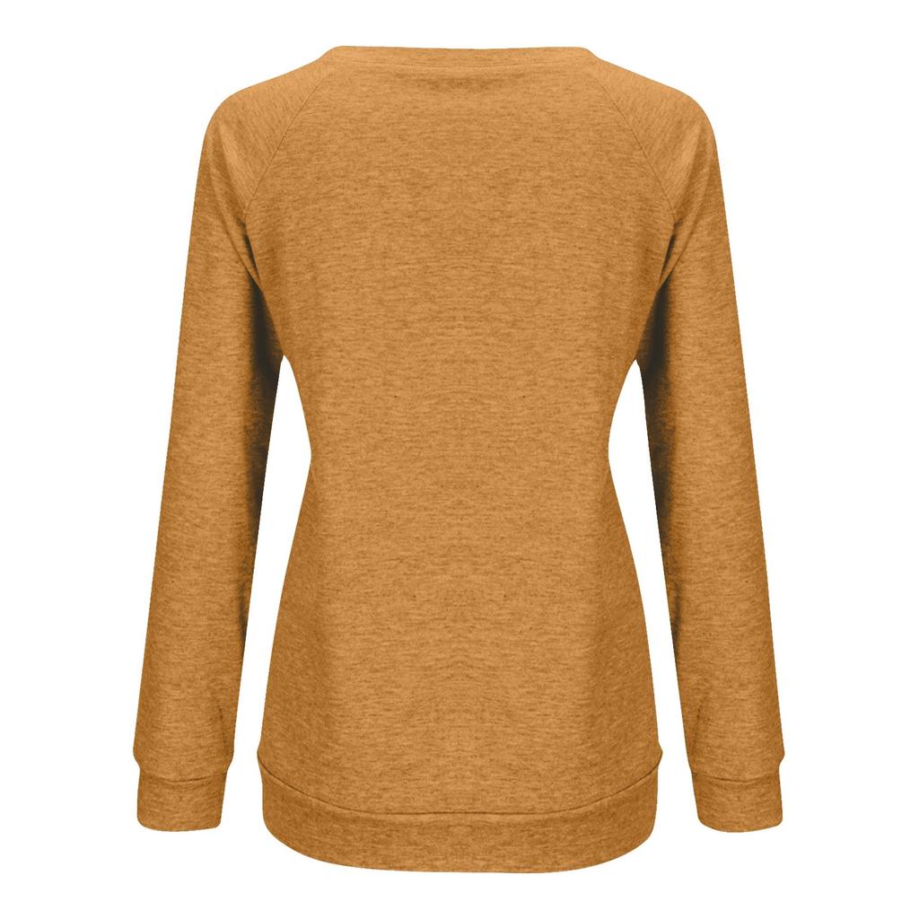 Ladies  And Winter Basic Versatile Casual Loose Fashion Printed Long Sleeve Top