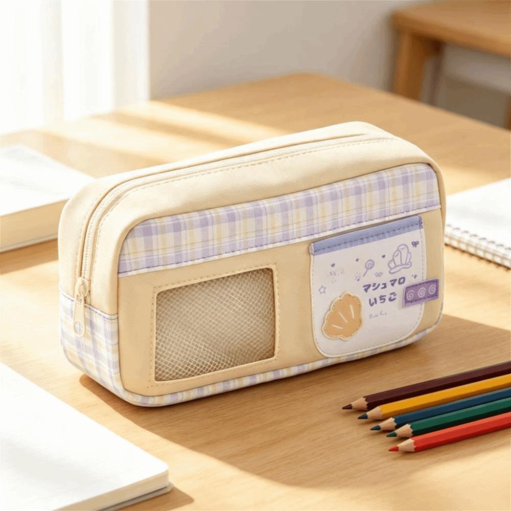 Clear Window Pencil Bag Transparent Window Pencil Pouch Aesthetic Stationery Bag School