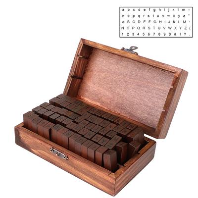 Kids Number Seal Diary Decor 70pcs DIY Handmade Self Inking Wooden Box Seal Number Alphabet Stamp Diary Ablum Wedding Letter Stamp
