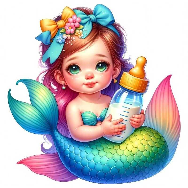 

Милая мультяшная иллюстрация принцессы-русалки Абстрактные постеры Принты Холст Живопись Настенное искусство Картина Гостиная Домашний декор 21cm×30cm NoFrame