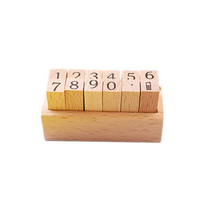 12pcs/set Cartoon Wooden Stamps, Cute Rubber Seal Party Invitations, Envelopes, Gift Wrapping Scrapbook, Decorative Retro Stamp