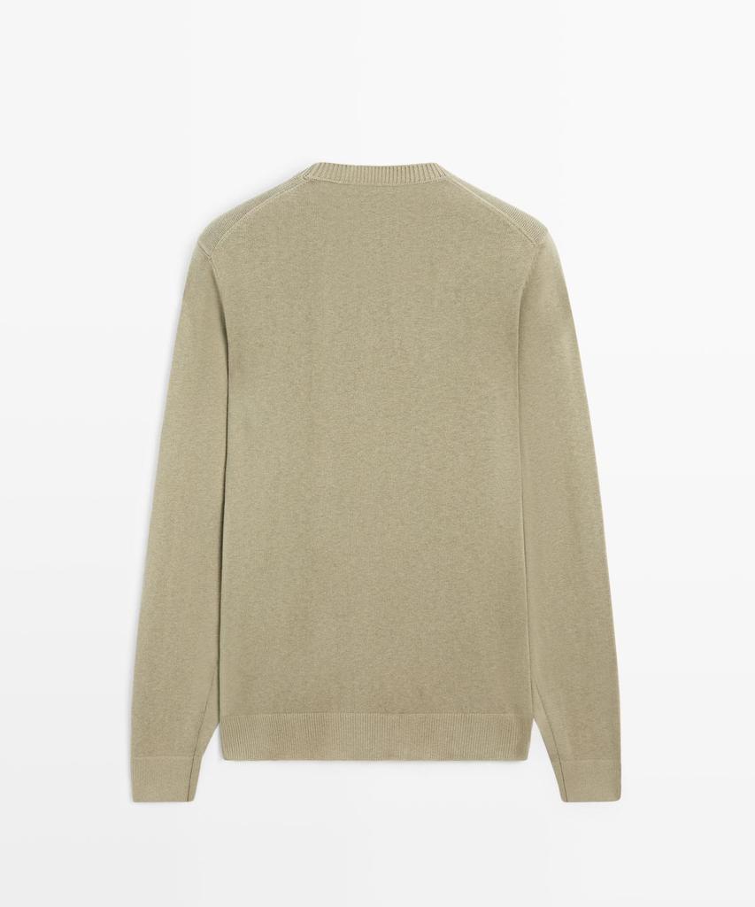 Masimodutti Wool Cotton Round Neck Knit Sweater