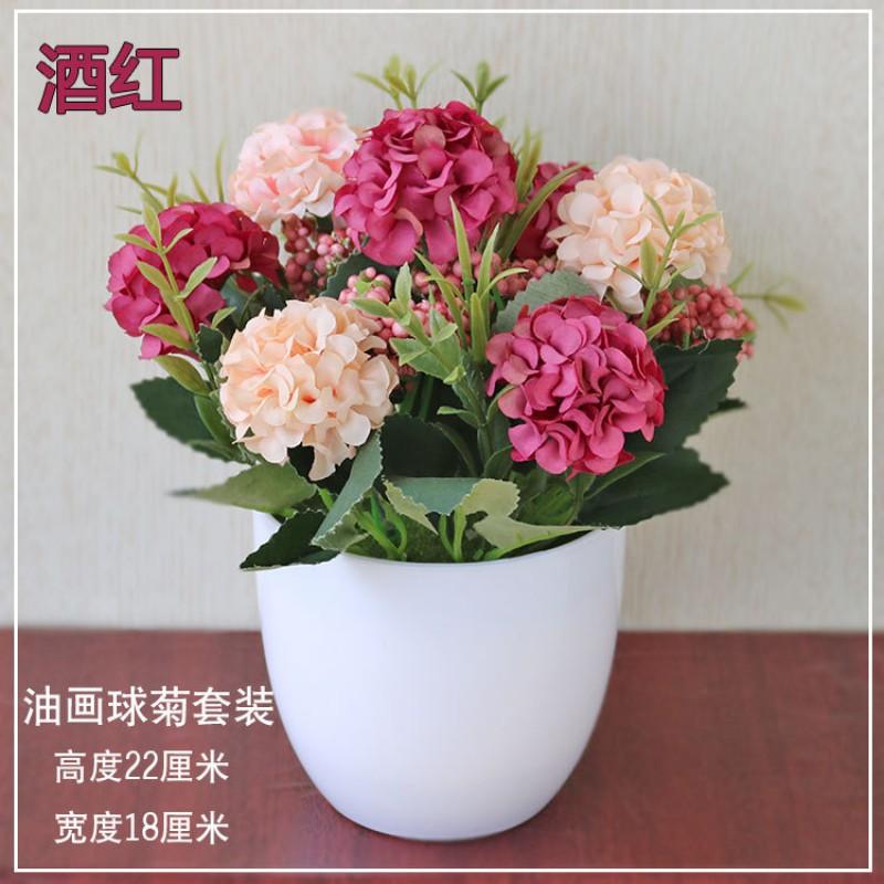 Artificial Silk Flower Potted Plant Desktop Decor Home Office Interior Styling Small Fake Floral Arrangement