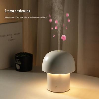 2026 Portable Mini Mushroom Lamp Humidifier: Aromatherapy Essential Oil Diffuser for Bedroom Desktop