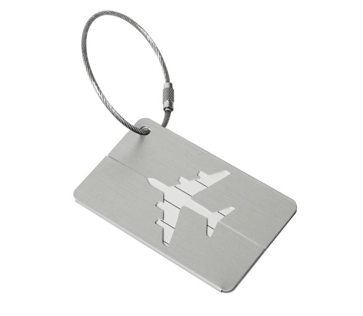 Aluminium Alloy Aircraft Luggage Tag with Name Travel Luggage Tag ID Card Anti-lost Solid Colour Travel Accessories