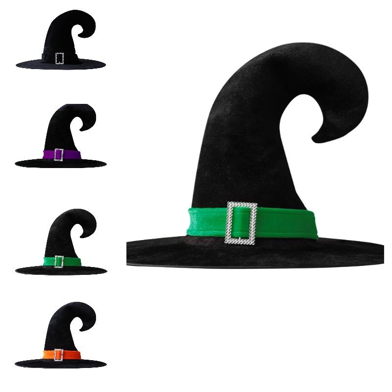Velvet Witch Hat Red Witch Costume Accessory For Halloween Party