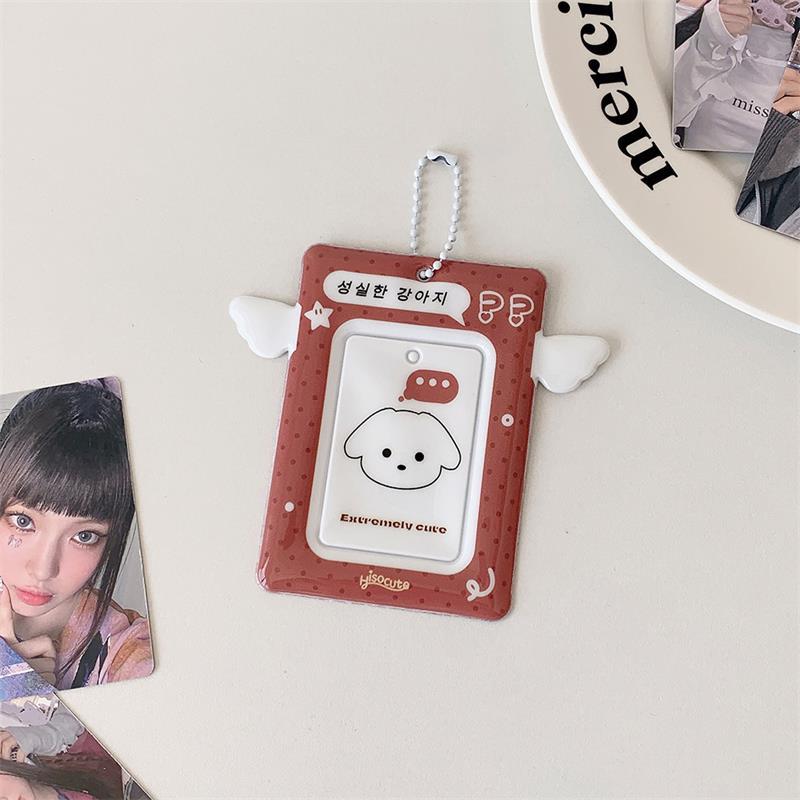 Cute Small Wings Card Holder Photocard Holder Idol Photo Display Protect Storage Card Keychain Bag Pendant Keyring Birthday Gift