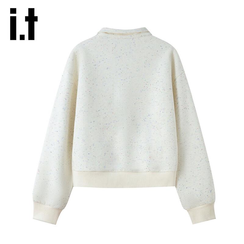 Izzue IT Women's Fall Colorful Speckle Half-Zip Polo Sweatshirt