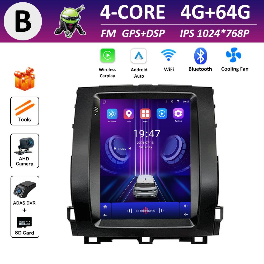 IPS Touch Screen for Toyota Land Cruiser Prado 120 2002 2003 2004 2005 - 2009 DSP Stereo Android Auto Wireless Carplay GPS Navi