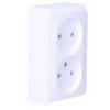 Surface-mounted double socket without grounding, white PRIMA
