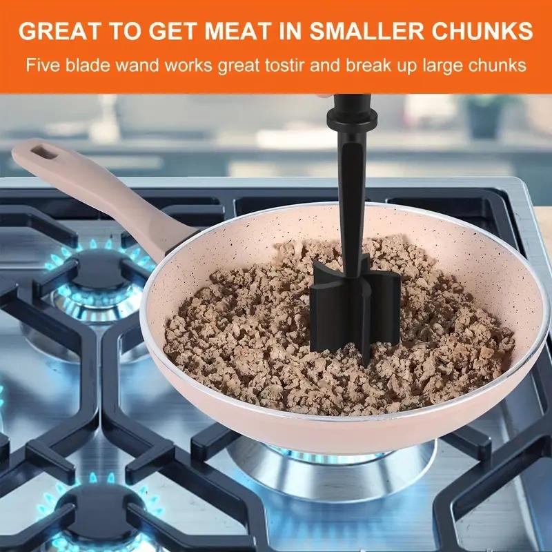 Meat Chopper Heat Resistant Ground Beef Masher Non-Stick Meat Shredder Potato Tomato Turkey Hamburger Mix Smasher Kitchen Gadget