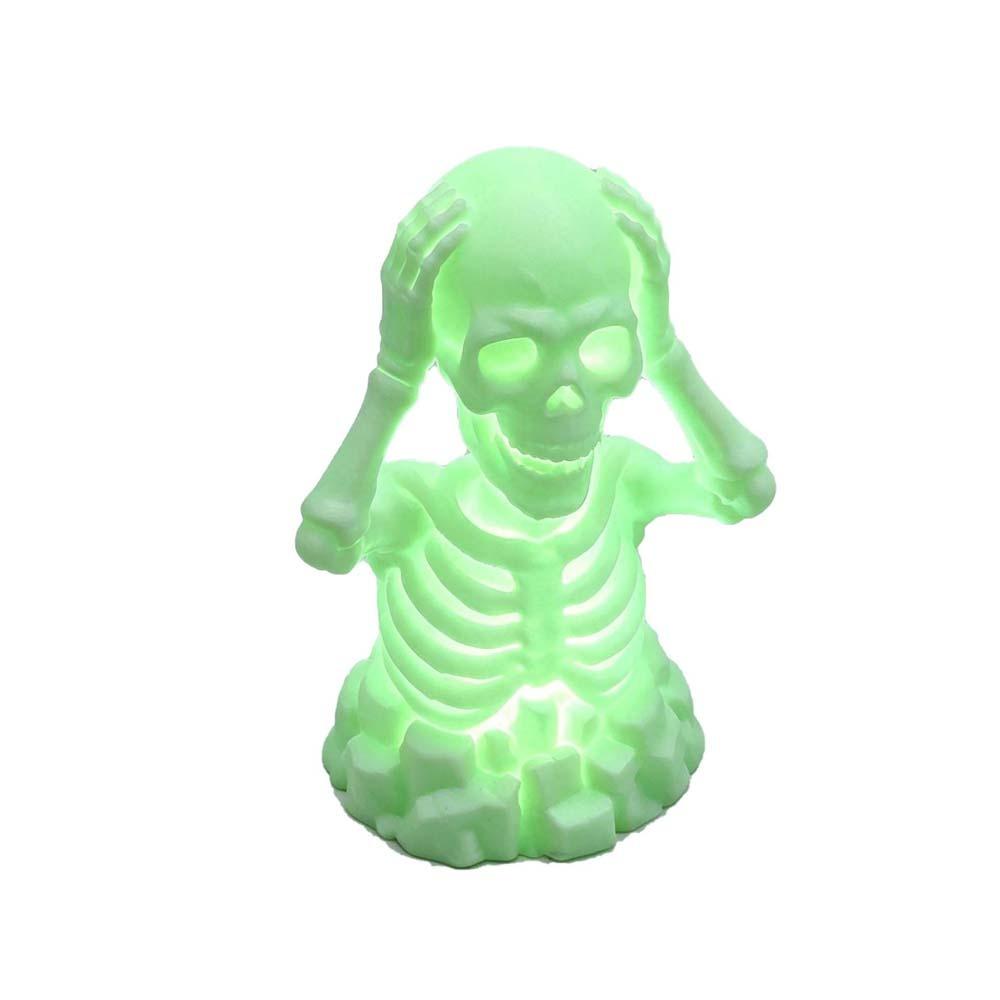 Compact 3D Printed Skull Novelty Luminous Tabletop Statue Halloween Skeleton Figurine  Showcase