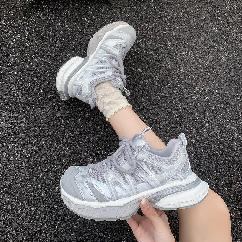 Mesh Breathable Dad Shoes Women's 2025 Summer New Trendy Shoes Fashion Versatile Casual Shoes Platform Heightening Sports Shoes
