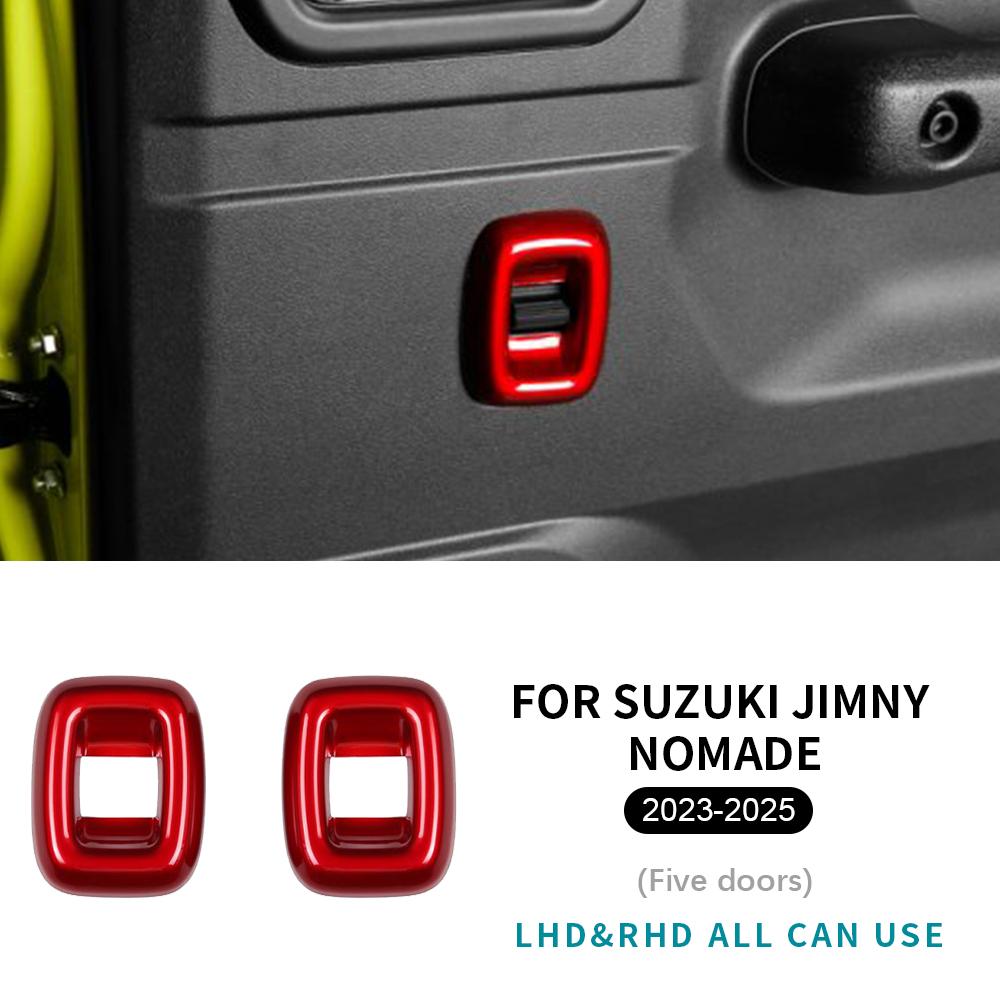 For Suzuki Jimny 5-Doors Nomade 2023 2024 2025 ABS Carbon Fiber Glossy Black LHD RHD Car Rear Door Window Switch Sticker