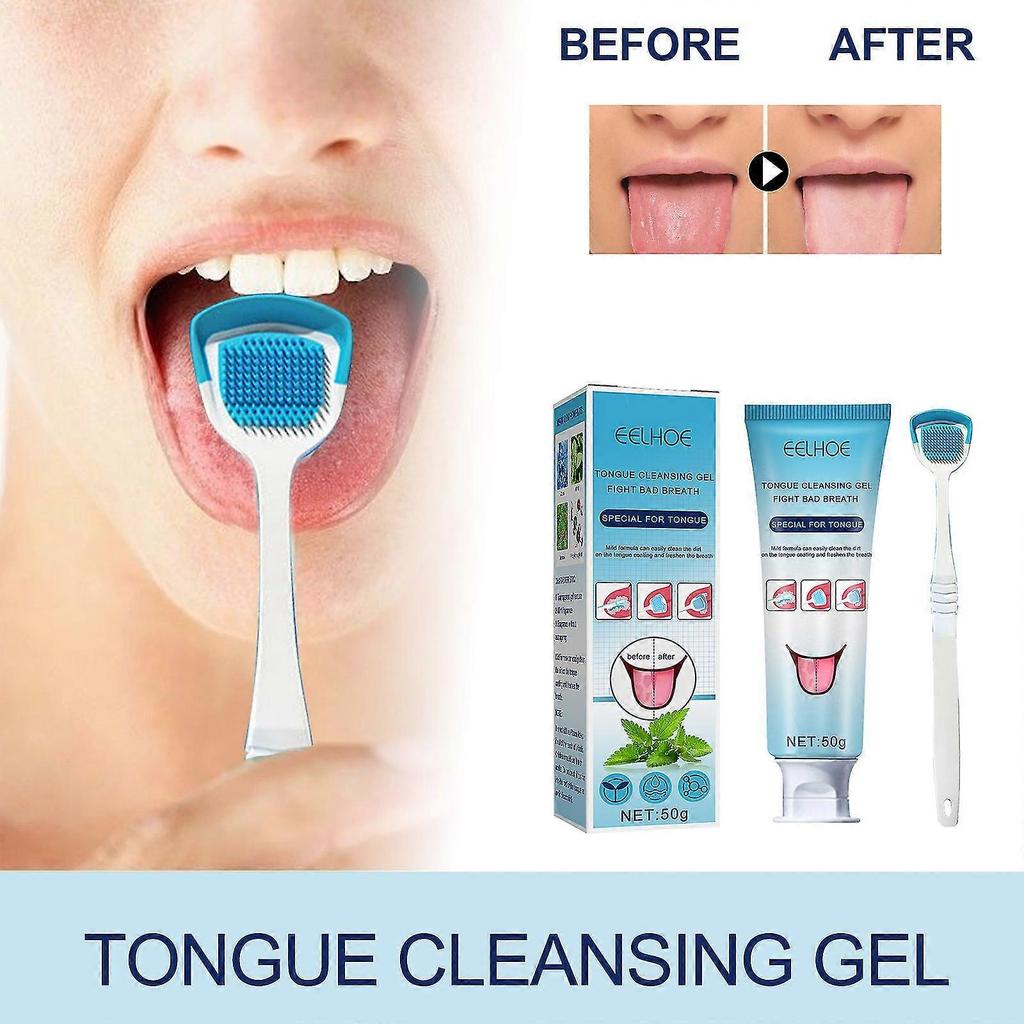Tongue Coating Cleaning Gel Set Fresh Remove Oral Odor To Cleaner For Bad Breath