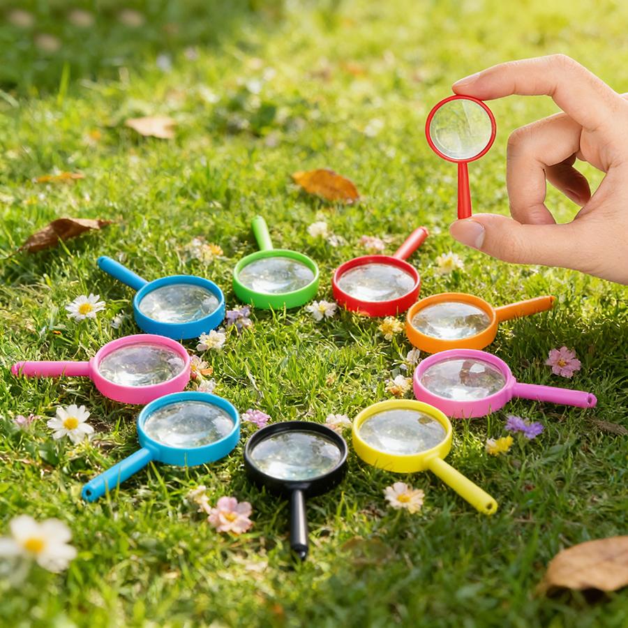 24/48pcs Plastic Handheld Magnifying Glasses Lightweight Reading Magnifier for Office, Inspection, Document Review & Daily Use