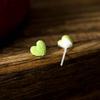 Bioceramic Heart Fishbone Mini Stud Earrings For Women Allergy Prevention Piercing Ear Hole Jewelry