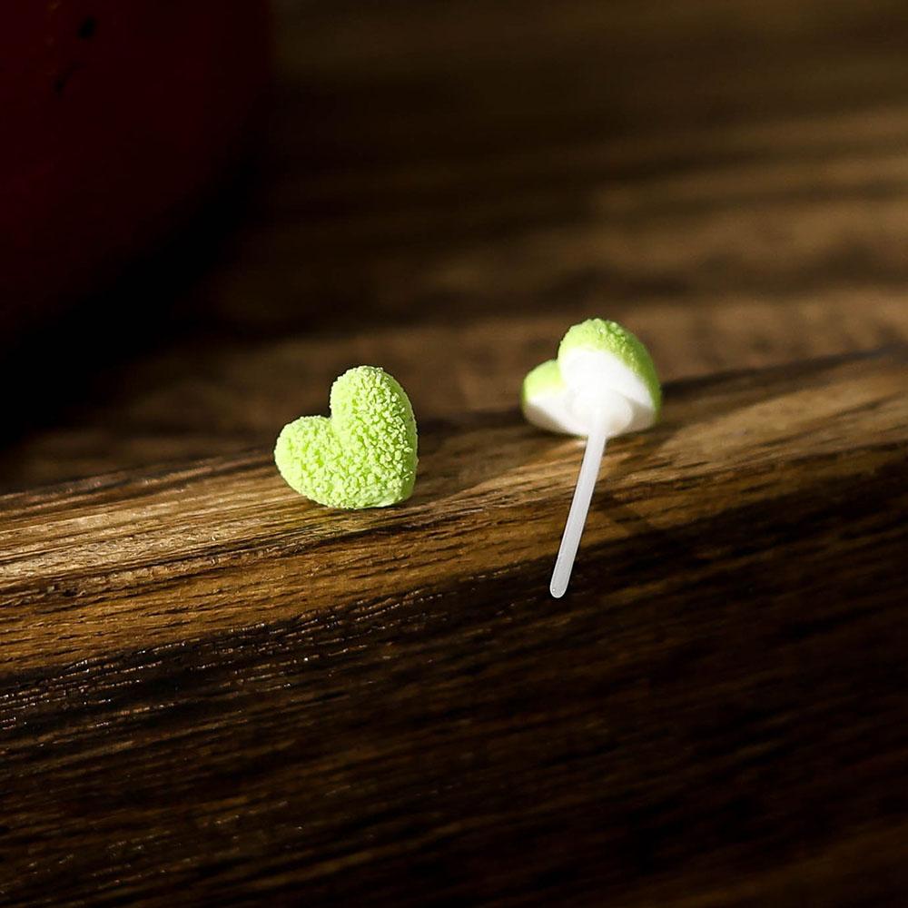 Bioceramic Heart Fishbone Mini Stud Earrings For Women Allergy Prevention Piercing Ear Hole Jewelry
