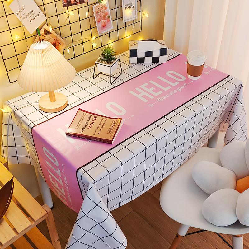 Tablecloth Waterproof And Oil-Proof Leave-In Fabric Desk Rectangular Dining Table Cloth Pvc Coffee Table Table Mat Tablecloth