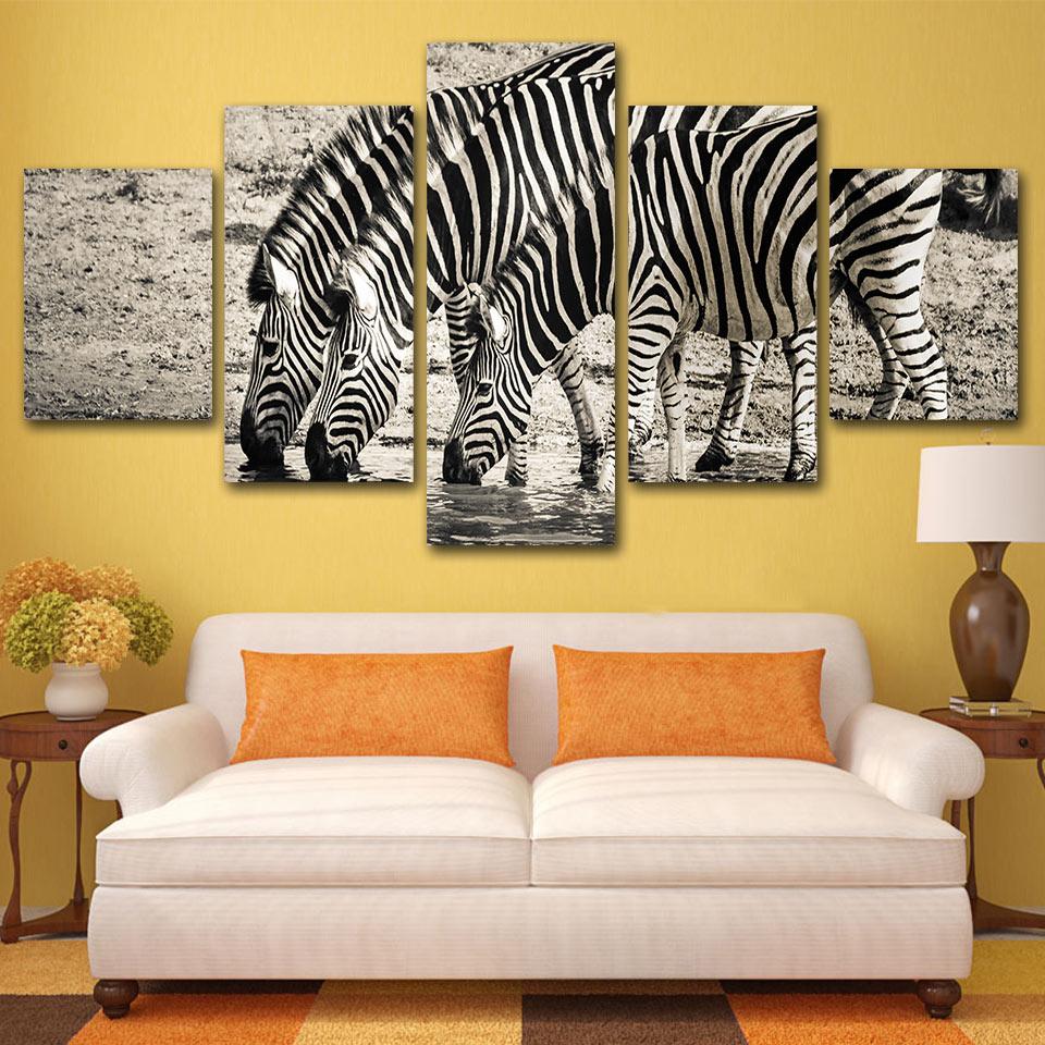 

ArtSailing 5 шт. холст картина Африка животное Зебра фотографии настенное искусство украшение дома для гостиной HD принты плакат 20x35cm*2 20x45cm*2 20x55cm*1