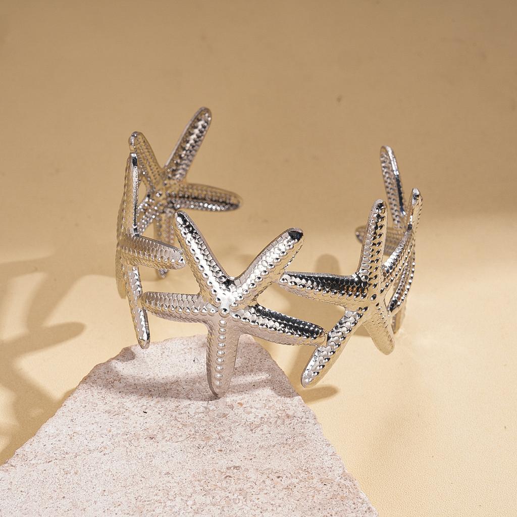 Shell Conch Turtle Starfish Coconut Open Bracelet Metal Vacation Wind Niche Premium Jewelry