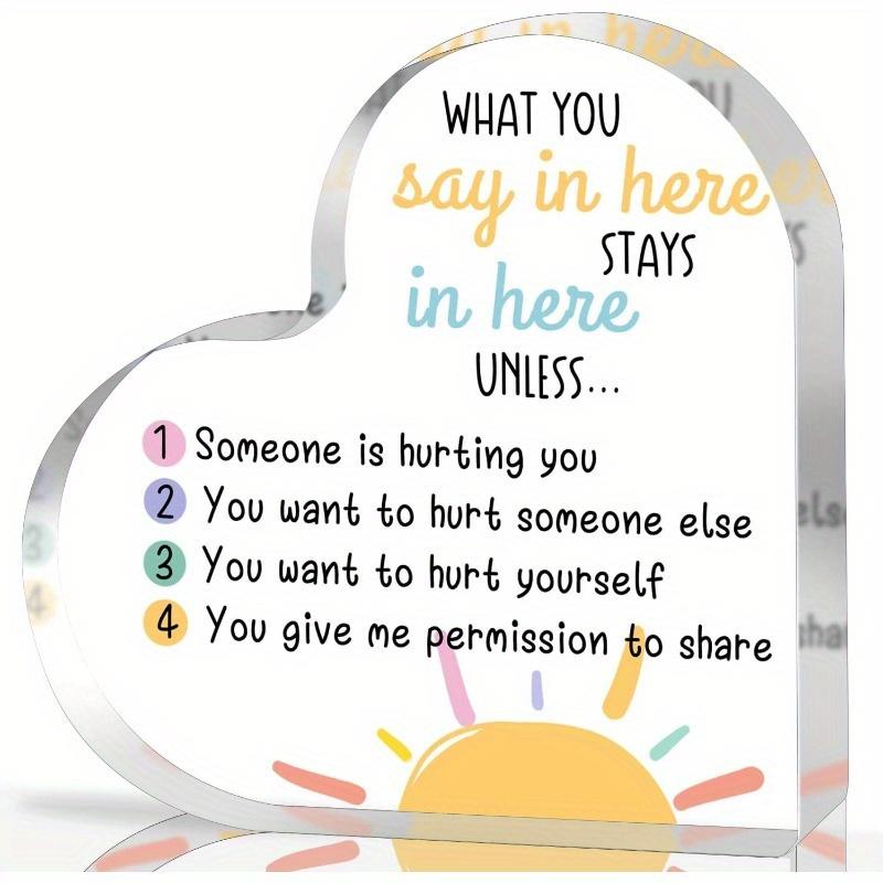 

What You Say in Here Stays in Here, Counselor Therapy Office Decor, Psychology sign, Funny Confidentiality Sign, Anxiety Relief