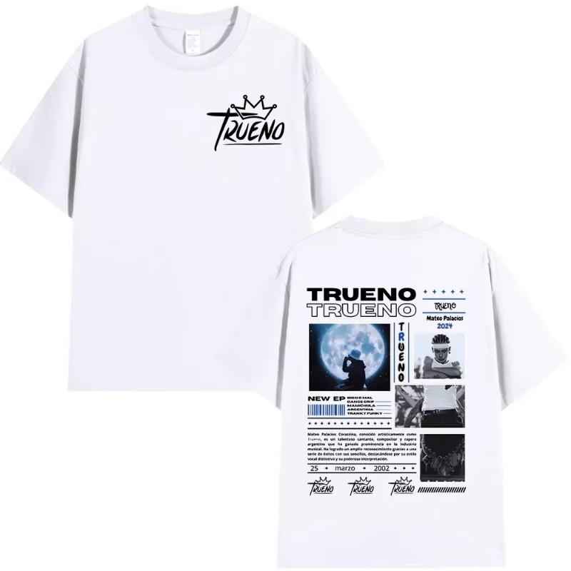 Rapper Trueno Album Tour Merch Tshirt Men Women Clothes Fashion Short Sleeve Tee Shirt Streetwear Loose Tshirts Unisex