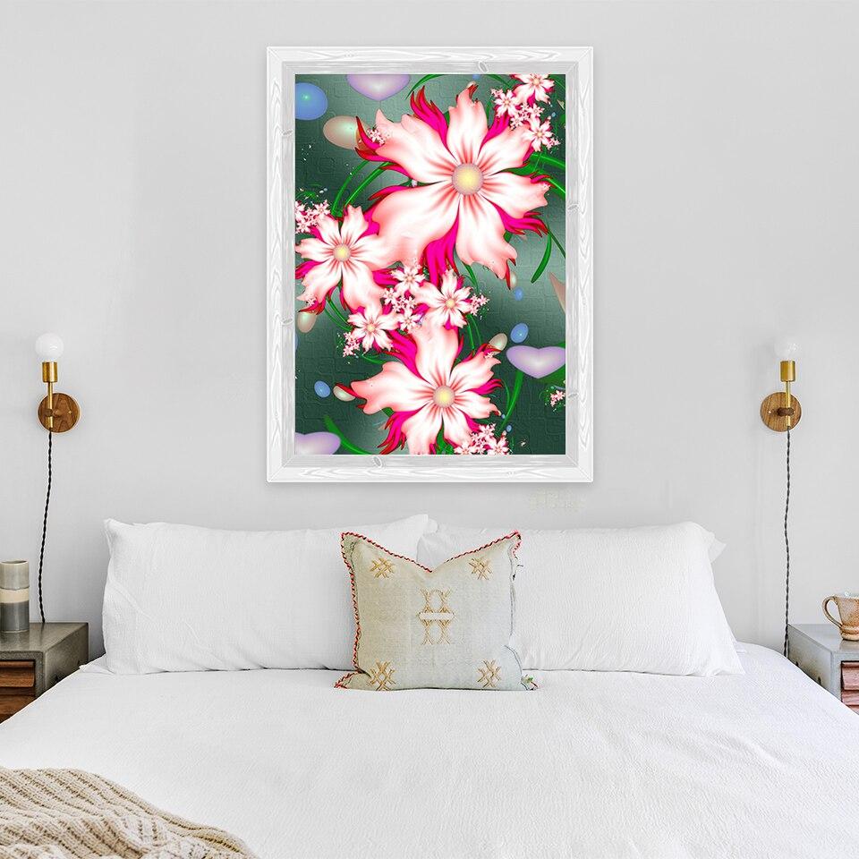 New 5D DIY Diamond Painting Full Round Drill Abstract Flower Cross Stitch Scenery Diamond Embroidery Crafts Home Decor