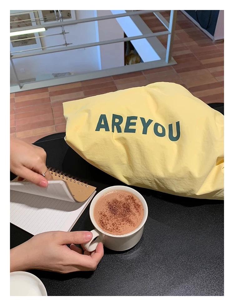 2024 Women's Large Capacity Letter Print Shoulder Bag - Trendy, Versatile, and Fresh Cloth Shopping Bag