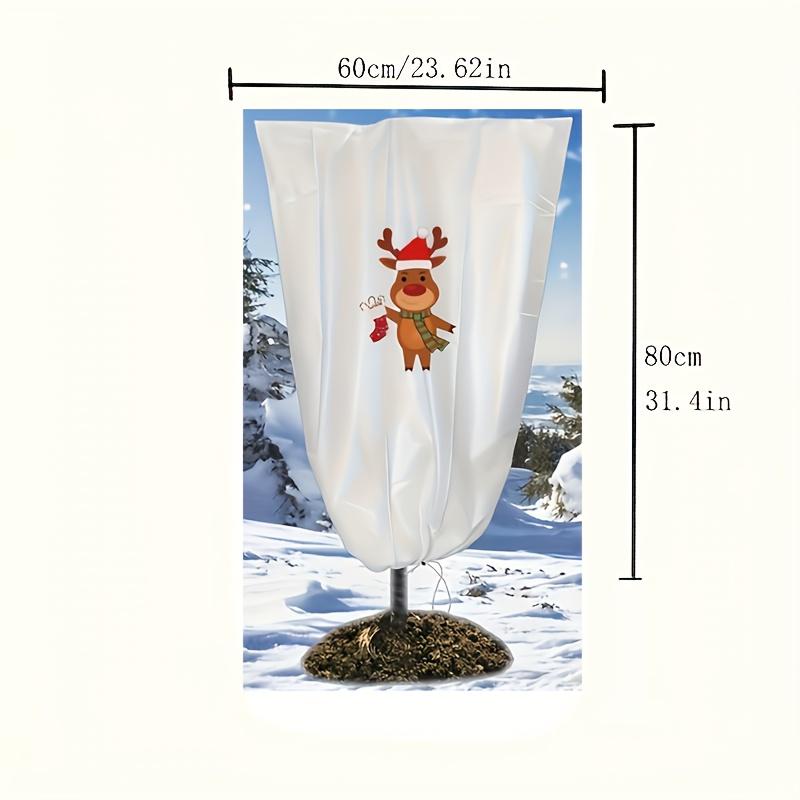 1pc Heavy Duty Winter Frost Cloth Plant Cover - Drawstring Design for Outdoor Shrubs, Fruit Trees,Ideal for Christmas Gardening