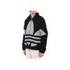 adidas Originals Contrasting Logo Suede Stand Collar Jacket Unisex Black HC0325