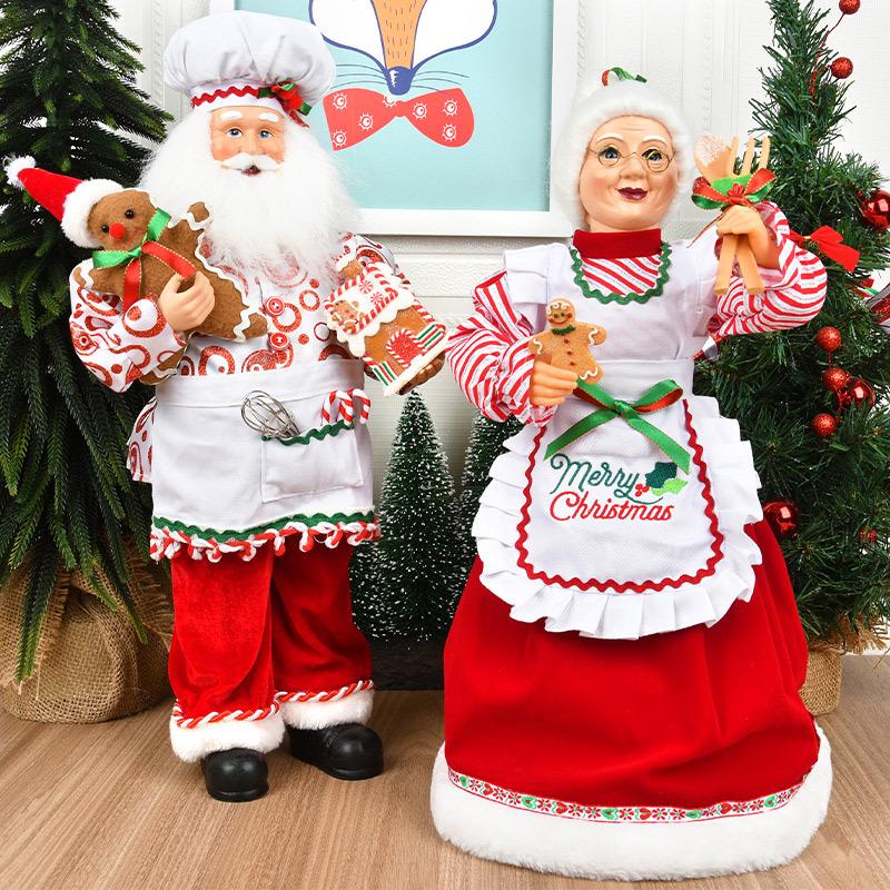 Santa Claus & Grandma Christmas Tree and Window Ornaments Decoration