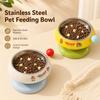 Stainless Steel Elevated Cat Dog Bowl Detachable Anti-Tip Pet Feeding Bowl Cute Food Water Bowl with Neck Support