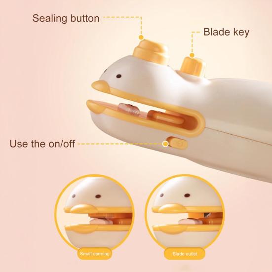 Cartoon Mini Heat Sealer for Kitchen Portable Bag Sealer with Strong Magnet Reusable Space-Saving Cute Kitchen Gadget for Chips Coffee Snacks