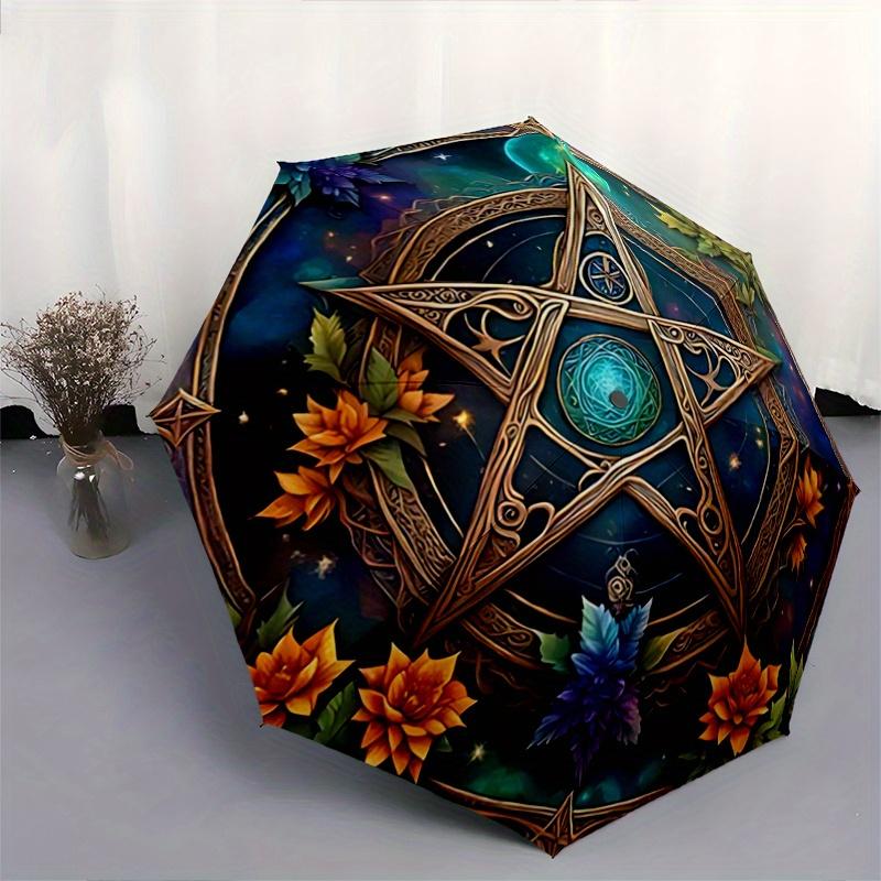 1pc Mystic Pentagram Enchanted Automatic Open/CloseUmbrella,Compact Umbrella for Men & Women Day Gift.C046