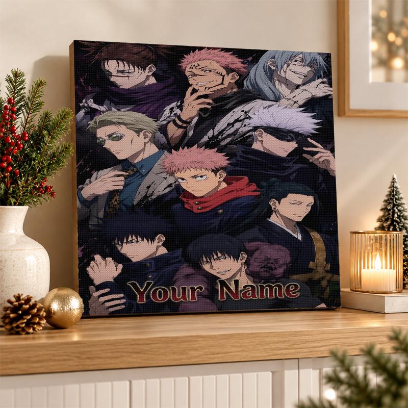 Jujutsu Kaisen Custom Name Text 5D Diamond Painting Kit DIY Full Drill Diamond Art Decoration