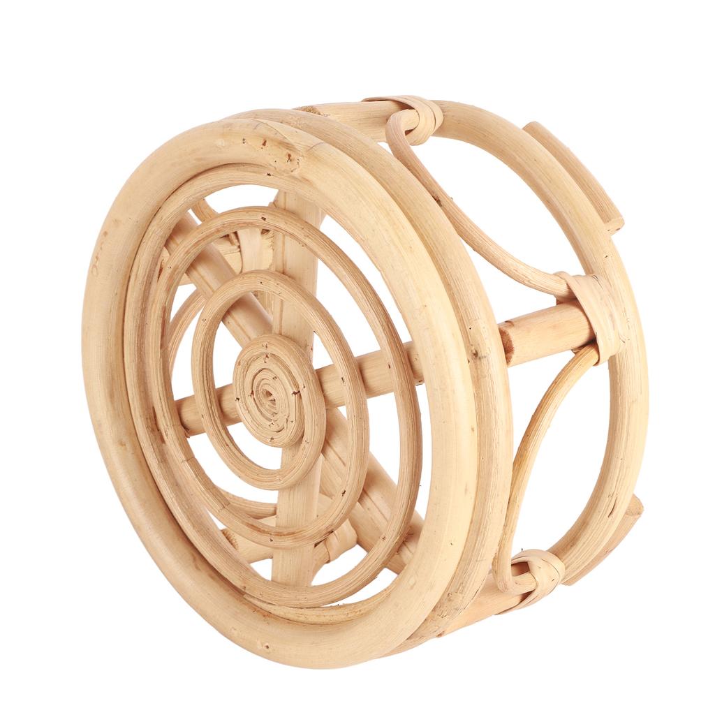 Rattan Indoor Plant Stand Round Shape Natural Plant Rack Handmade Rattan Planter Stand for Home Garden Yard Small