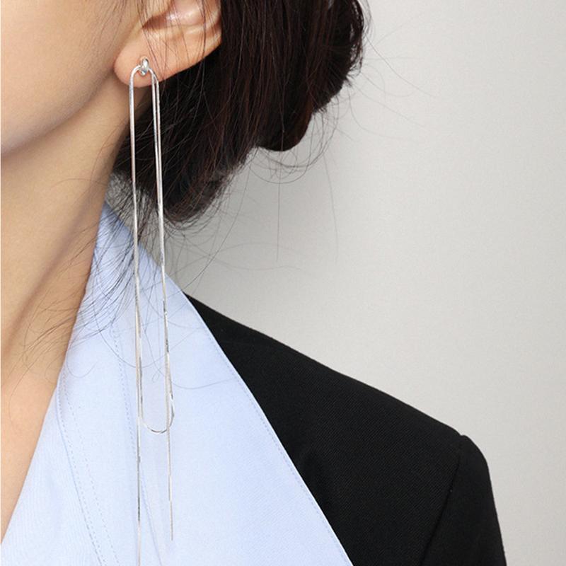 Wuqie 925 Silver Snake Bone Chain Tassel Earrings Women Jewelry Designer Earring 2022