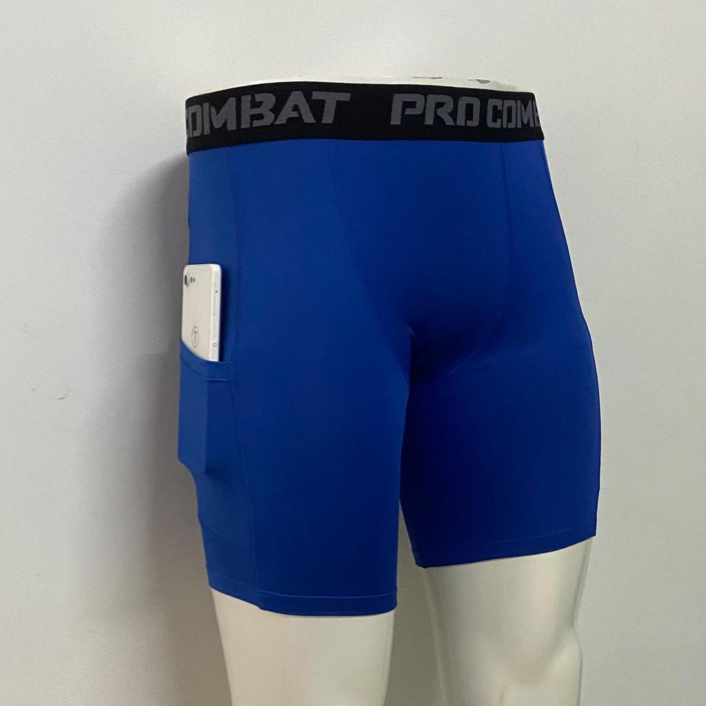 Lauf-Fitness-Kompressionsshorts mit Taschen, schweißableitend, schnelltrocknend und dehnbar