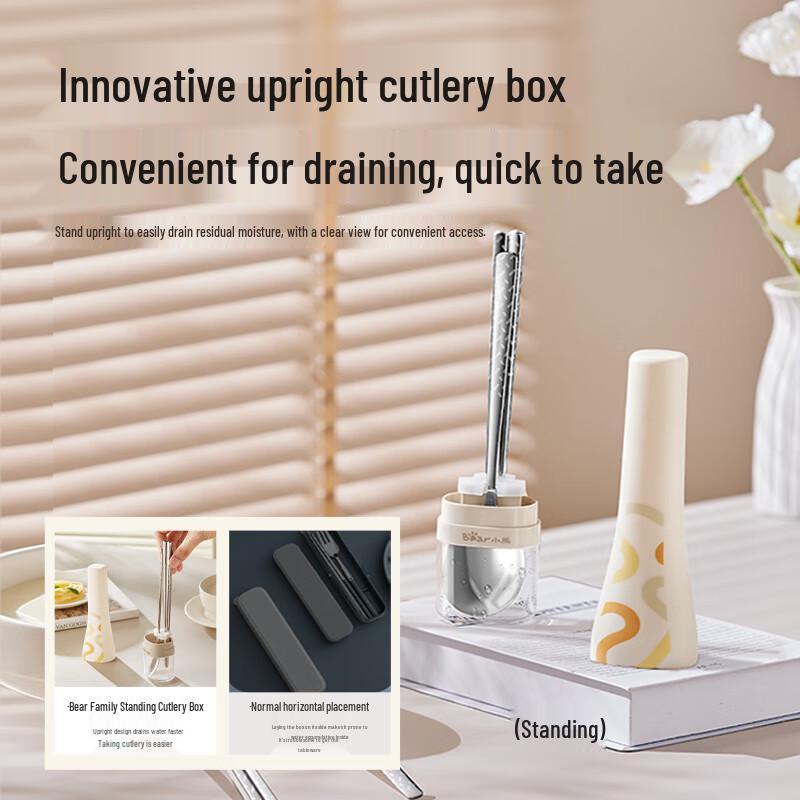 Bear 304 Stainless Steel Portable Chopsticks & Spoon Set