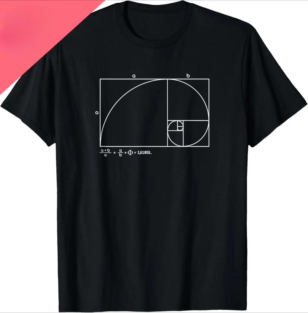 Fibonacci Golden Ratio T-shirt Print Design Gift T-shirt Street Retro T-shirt Shirt Streetwear Women Clothing Fashion Y2K Top