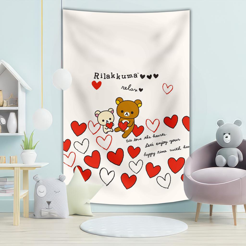 Cute Cartoon RRilakkuma Hippie Wall Hanging Tapestries Bohemian Wall Tapestries Mandala cheap INS Home Decor kawaii sakura