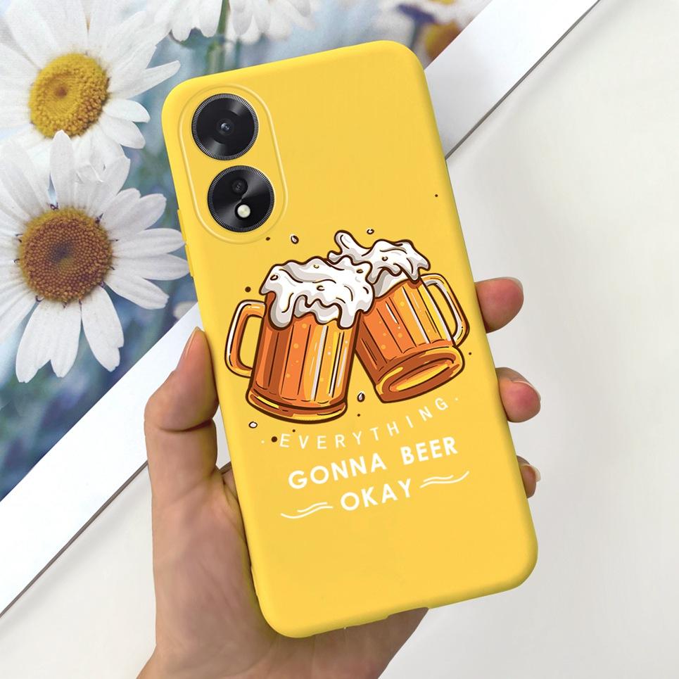 For OPPO A17 A17K Phone Case Flower Astronaut  Soft Silicone Matte Cover For Coque OPPOA17 OPPOA17K A 17 17K Fundas Shockproof