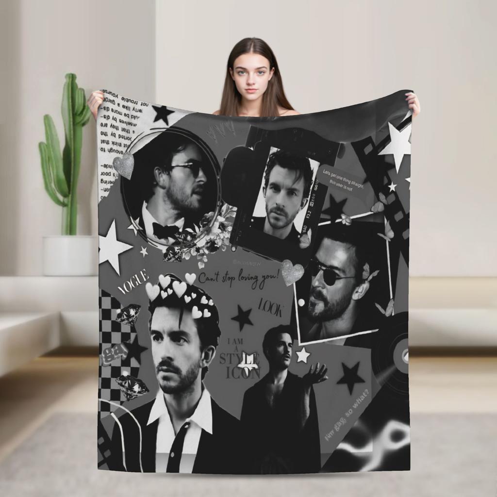 Jonathan Bailey Actor Flannel Blanket Comedy Custom Throw Blankets for Home cm Rug Piece