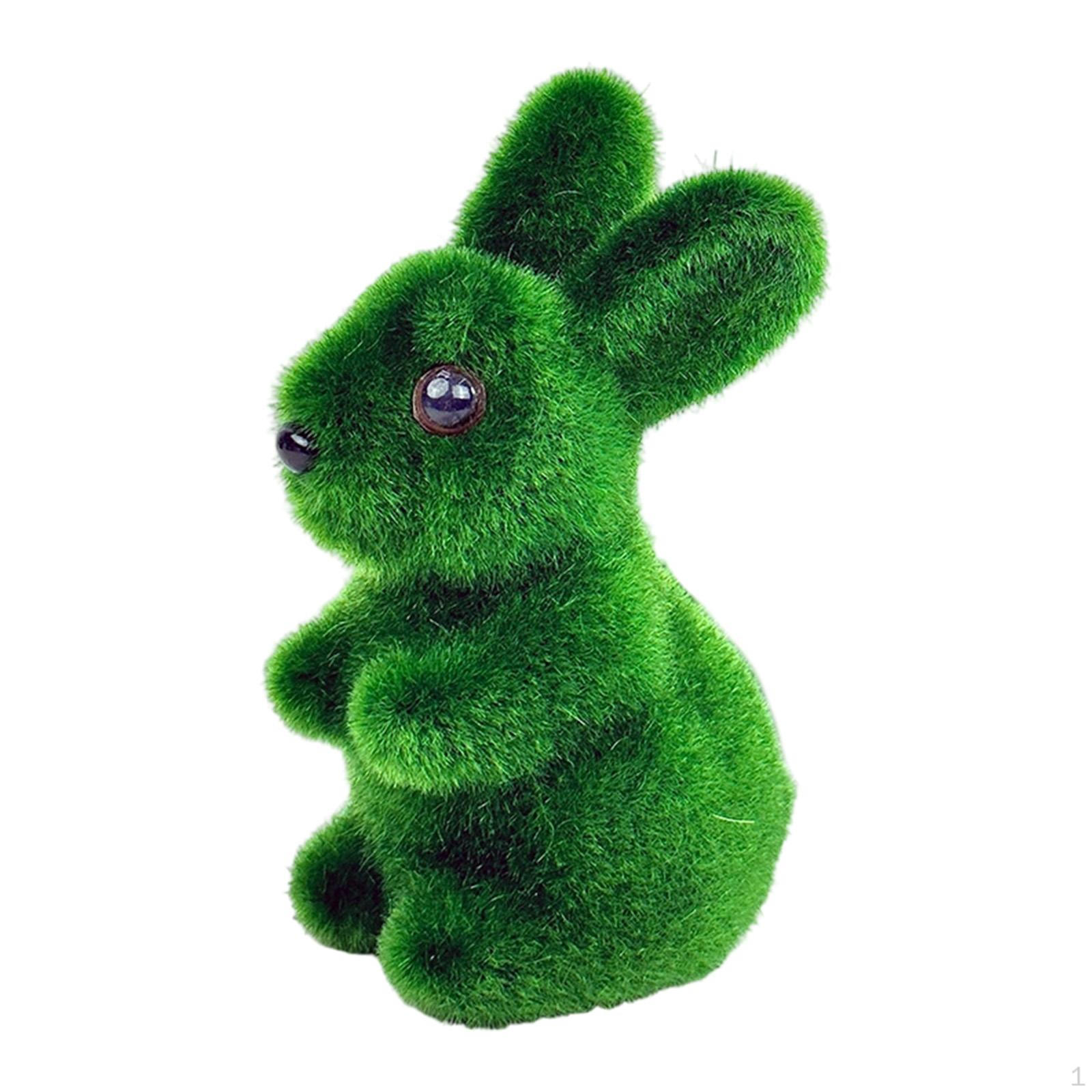 

Flocked Rabbit Statue Foam Bunny Miniature Figurine Desk Table Centerpiece Artificial Animal Figure